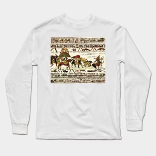 THE BAYEUX TAPESTRY William at Mont Saint-Michel ,Harold Rescuing Knights from Quicksand Long Sleeve T-Shirt